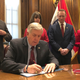Missouri Republican Governor Mike Parson signing an eight-week abortion ban on May 24, 2019.